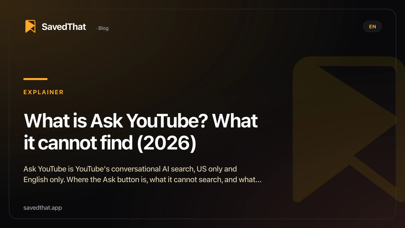 Ask YouTube, c'est quoi? Ce qu'il ne trouve pas