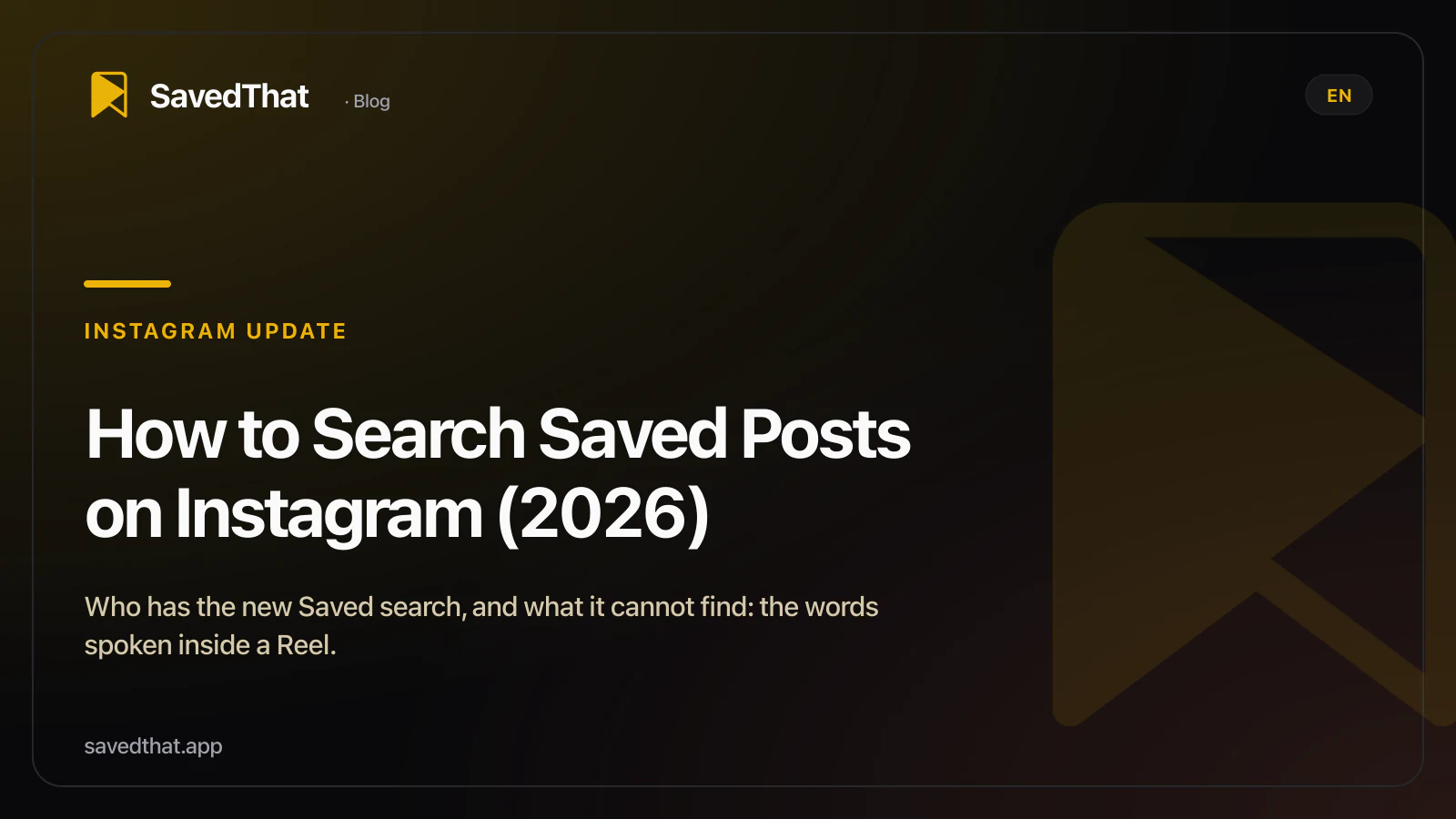 How to Search Saved Posts on Instagram (2026)